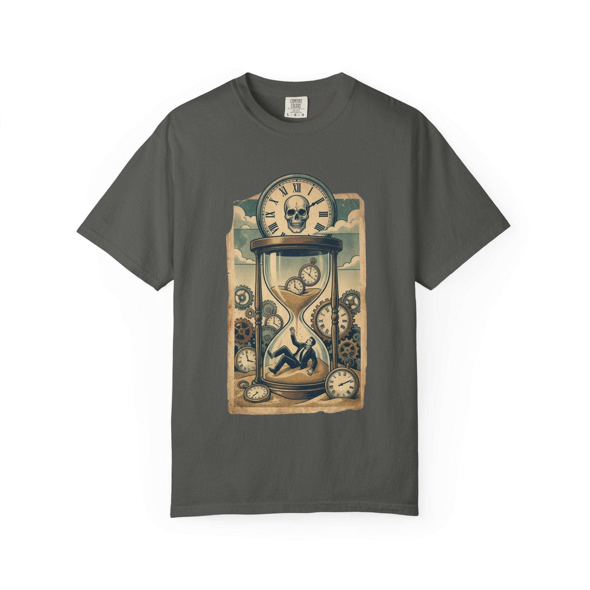 Vintage Dystopian Corporate Overload Shirt, All Seeing Eye Retro Graphic Tee, Dark Academia Burnout Apparel, Steampunk Gear T-Shirt, Gift for Office Workers, Philosophy Satire Unisex Top Pepper