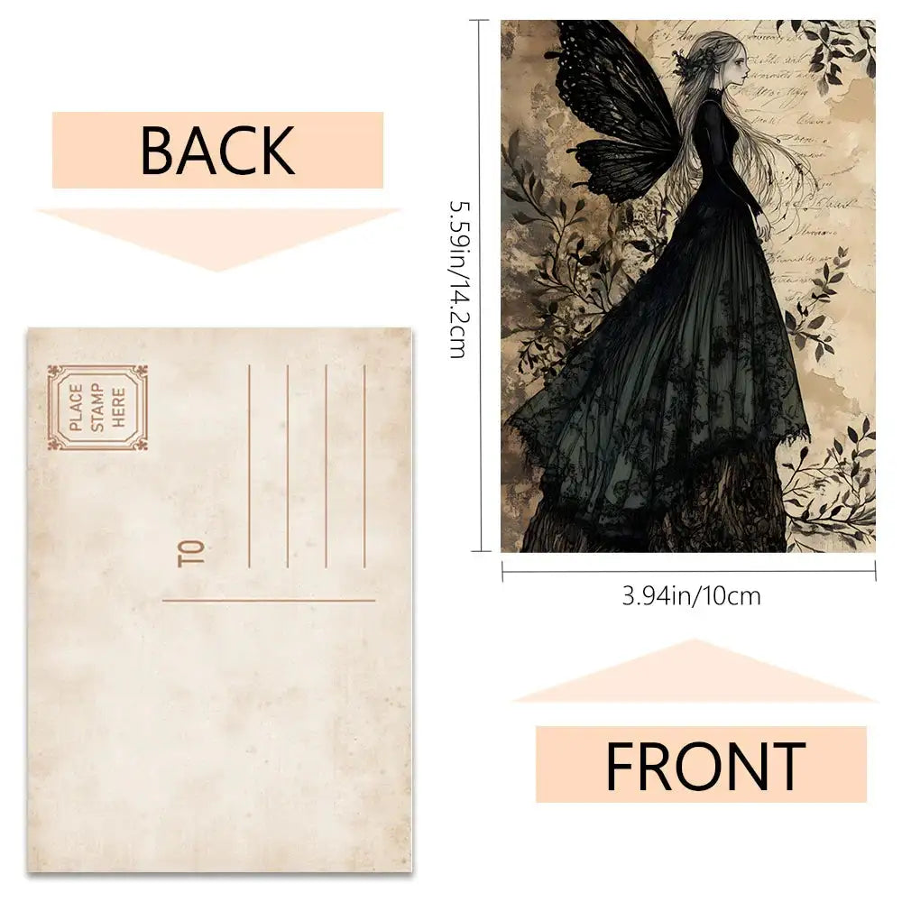 Vintage Halloween Postcard Set – 32 Pieces with Skulls, Wolves & More, Perfect for Gifts & Collecting