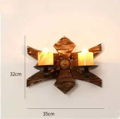 Vintage Industrial Wooden Wall Lamp – Rustic LED Sconce with Wood, Iron, and Glass – Perfect for Home, Cafe, Bar & Bedroom Decor sku15