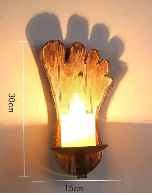 Vintage Industrial Wooden Wall Lamp – Rustic LED Sconce with Wood, Iron, and Glass – Perfect for Home, Cafe, Bar & Bedroom Decor