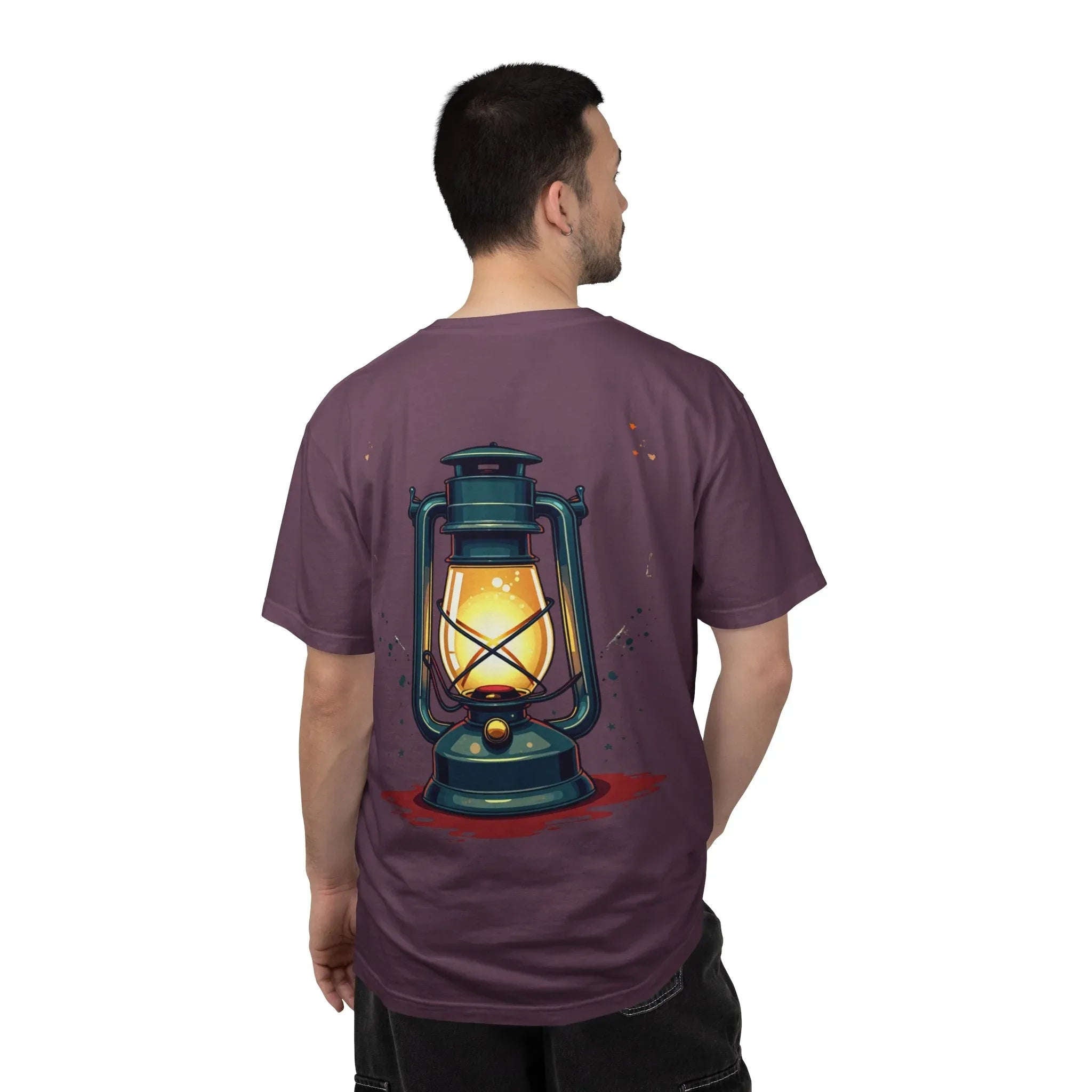 Vintage Lantern Shirt, Oil Lamp Graphic Tee, Rustic Camping Cabin T-Shirt, Cottagecore Dark Academia Vintage Aesthetic Gift Berry M