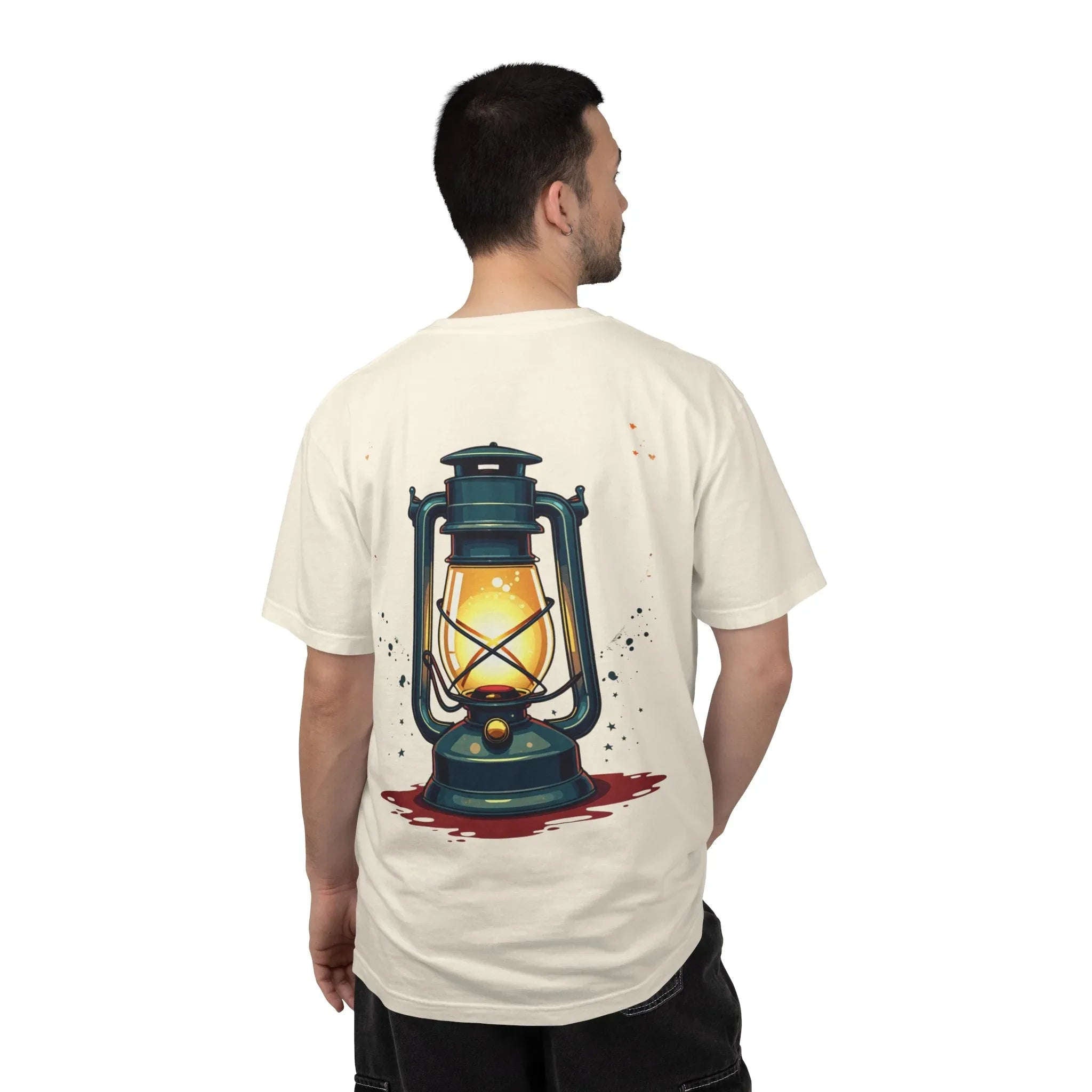 Vintage Lantern Shirt, Oil Lamp Graphic Tee, Rustic Camping Cabin T-Shirt, Cottagecore Dark Academia Vintage Aesthetic Gift Ivory