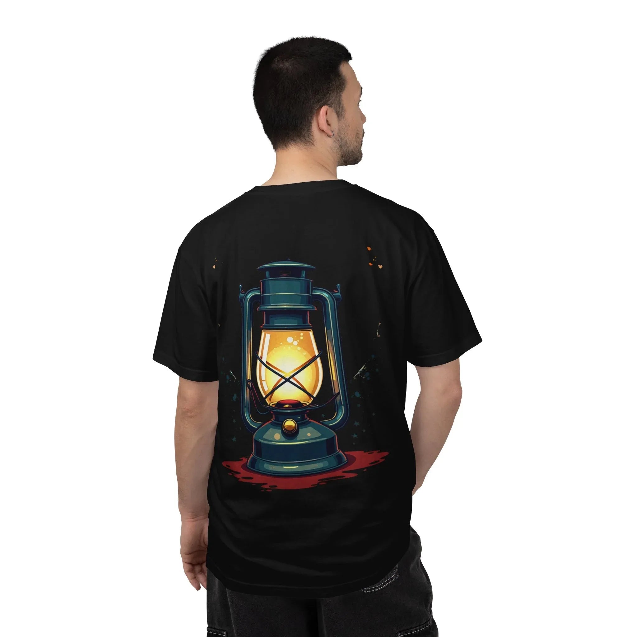 Vintage Lantern Shirt, Oil Lamp Graphic Tee, Rustic Camping Cabin T-Shirt, Cottagecore Dark Academia Vintage Aesthetic Gift Black