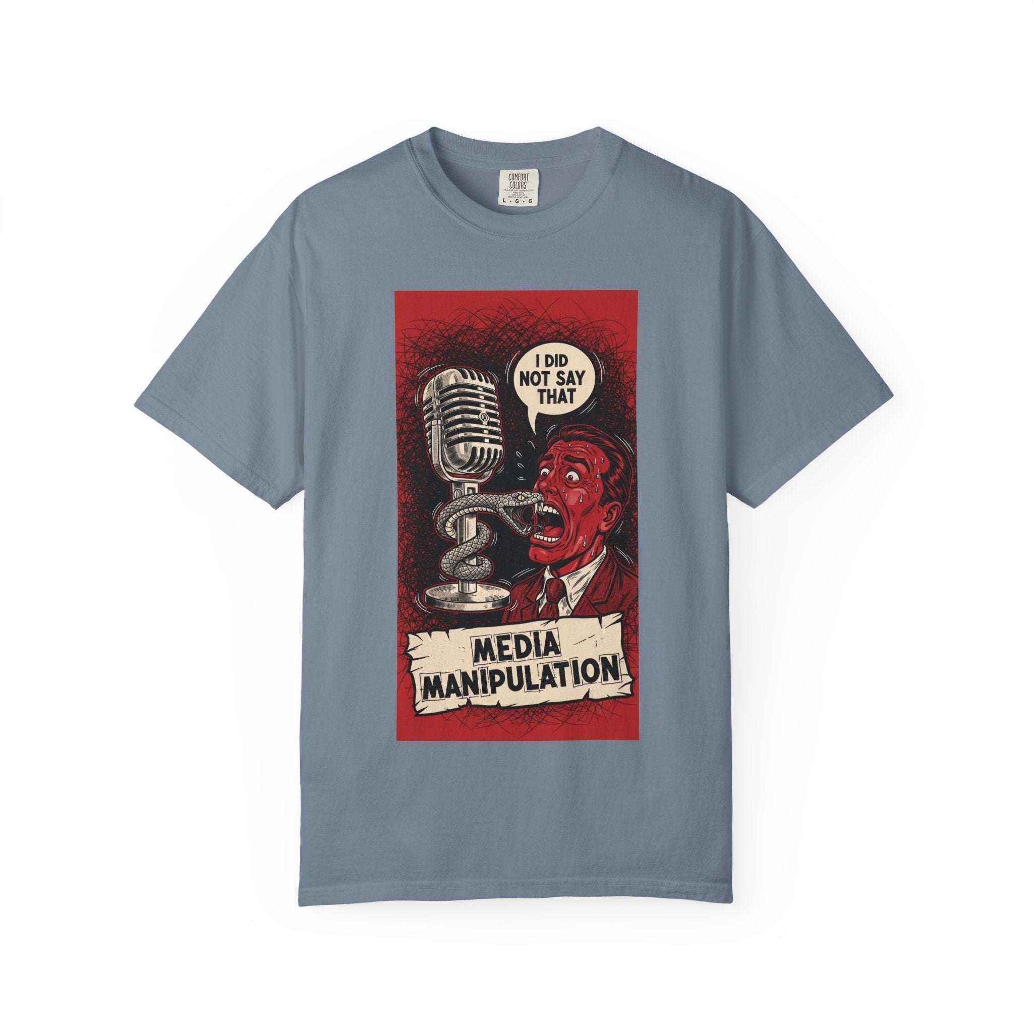 Vintage Satirical T-Shirt | Political Theater & System is Rigged Retro Tee | Sarcastic Dark Humor Shirt | Unisex Premium Cotton Graphic Tee Blue Jean