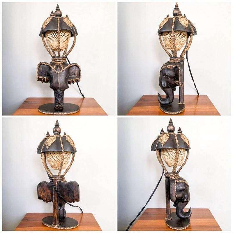 Vintage Thai Elephant Lamp - Unique Home Decor Lighting