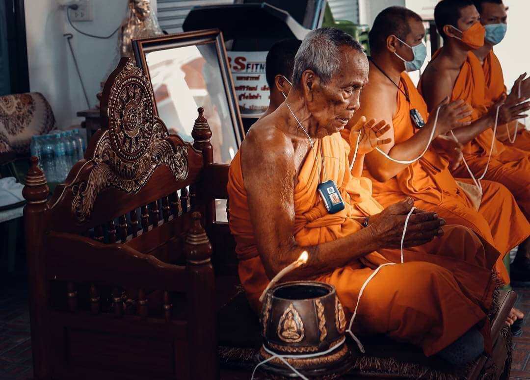 Phra Rahu amulet limited edition presented during a Thai monks blessing ceremony by Thai Blessing Co