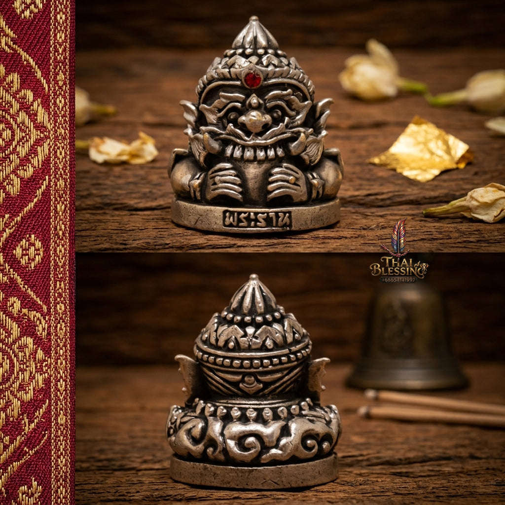 ✨ [Wealth-Multiplier] Sacred Phra Rahu "Billionaire’s Fortune" Satin-Plated Bronze Talisman – Master-Blessed by Luang Pu Rod, Wat Khok Krom (2021 Edition) Thai Blessing Co By RURUECHA