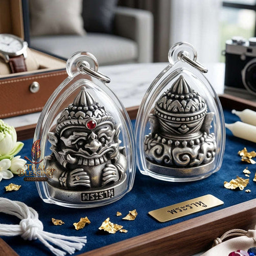 ✨ [Wealth-Multiplier] Sacred Phra Rahu "Billionaire’s Fortune" Satin-Plated Bronze Talisman – Master-Blessed by Luang Pu Rod, Wat Khok Krom (2021 Edition) Thai Blessing Co By RURUECHA