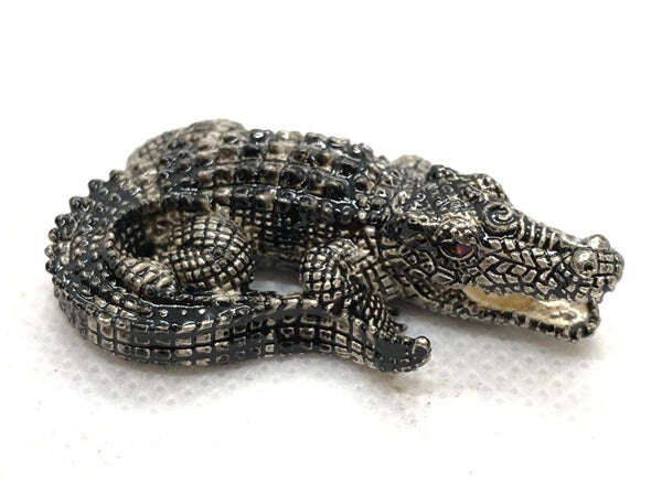 Wealth Summoning Crocodile – Silver-Gold Edition, Blessed by Luang Pho Ngern for Abundance and Prosperity