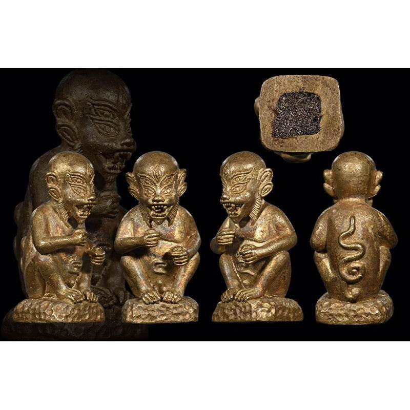 Sihoo Ha Ta Wealth Transformation Amulet by Kruba Chaiwongsa | 四耳五眼符咒 - 招财与转运圣物 One-Sake.com ไม้มงคลแกะ ทองระฆัง แร่เงินยวง ทองระฆัง-แร่เงินยวง-ไม้มงคลแกะ-