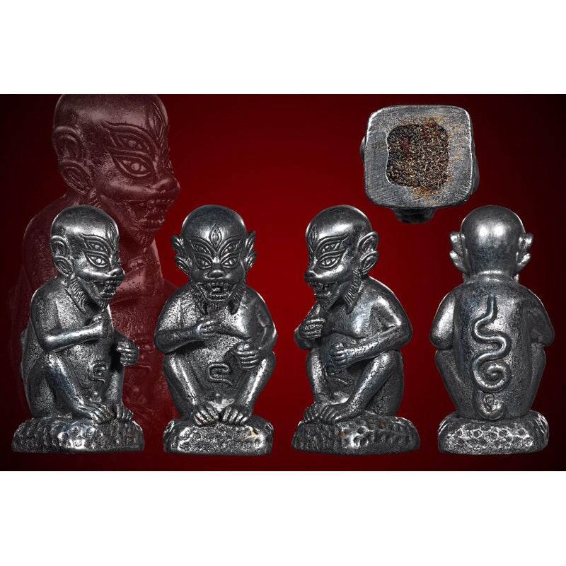 Sihoo Ha Ta Wealth Transformation Amulet by Kruba Chaiwongsa | 四耳五眼符咒 - 招财与转运圣物 One-Sake.com ไม้มงคลแกะ ทองระฆัง แร่เงินยวง ทองระฆัง-แร่เงินยวง-ไม้มงคลแกะ-