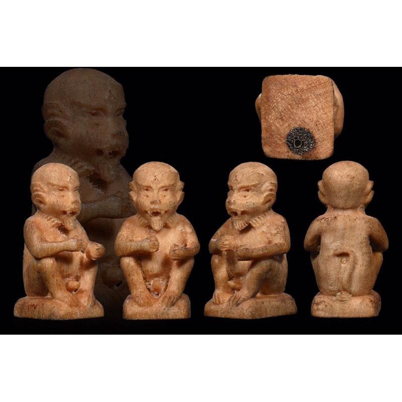 Sihoo Ha Ta Wealth Transformation Amulet by Kruba Chaiwongsa | 四耳五眼符咒 - 招财与转运圣物 One-Sake.com ไม้มงคลแกะ ทองระฆัง แร่เงินยวง ทองระฆัง-แร่เงินยวง-ไม้มงคลแกะ-