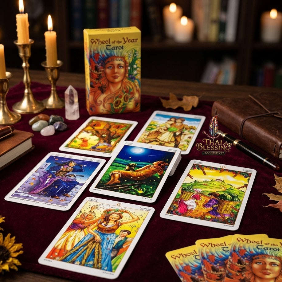 ✨ Wheel Of Year Tarot Deck Family Gathering Cards Game Leisure Party Table Game Fortune-telling Prophecy Divination Tarot Cards Thai Blessing Co By RURUECHA