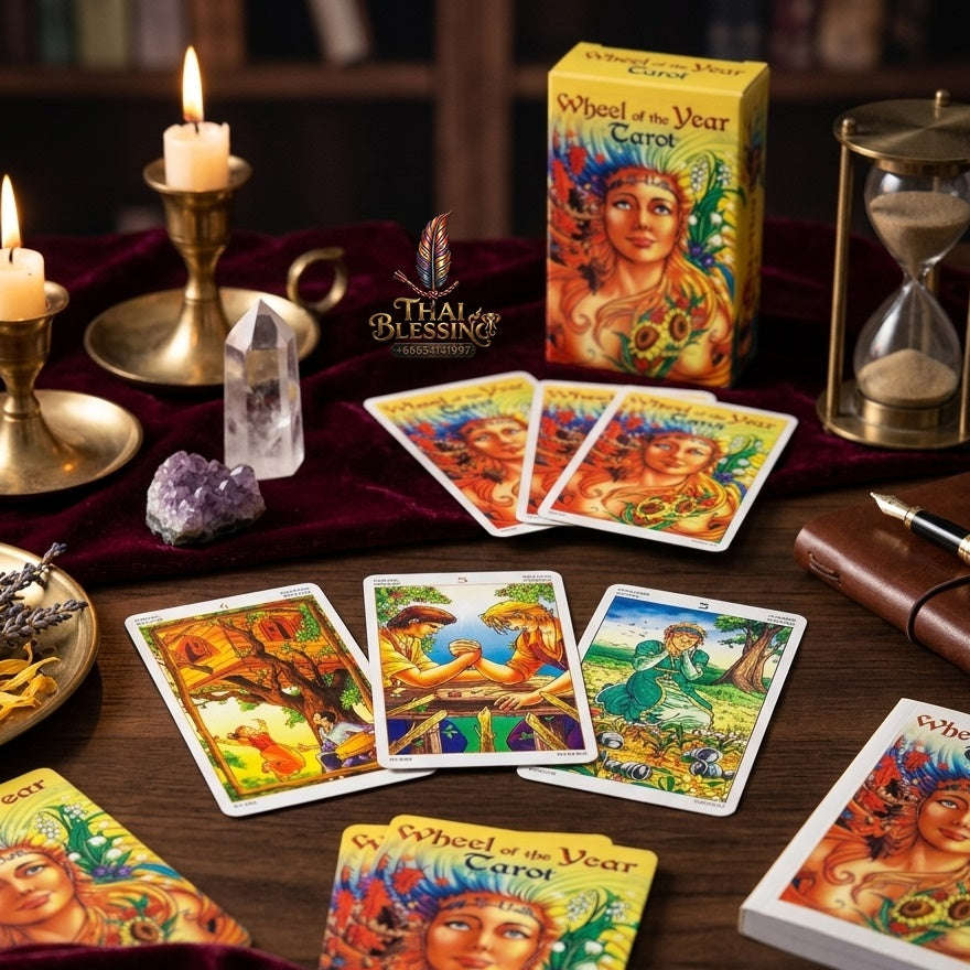 ✨ Wheel Of Year Tarot Deck Family Gathering Cards Game Leisure Party Table Game Fortune-telling Prophecy Divination Tarot Cards Thai Blessing Co By RURUECHA