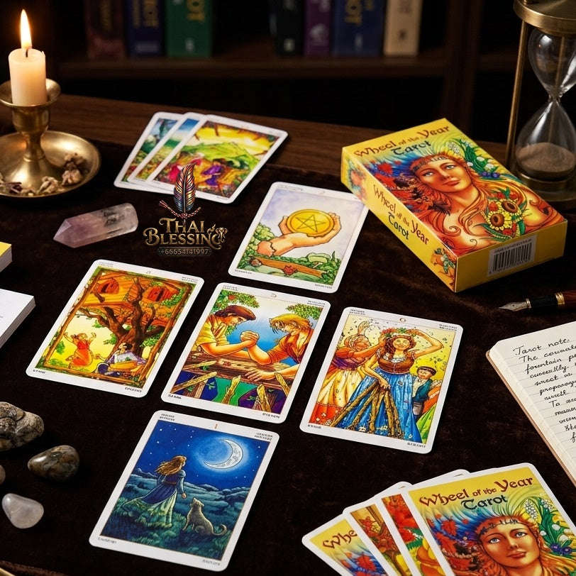 ✨ Wheel Of Year Tarot Deck Family Gathering Cards Game Leisure Party Table Game Fortune-telling Prophecy Divination Tarot Cards Thai Blessing Co By RURUECHA