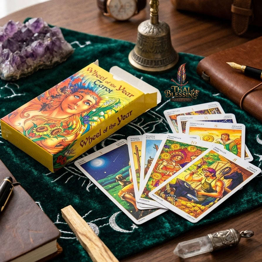 ✨ Wheel Of Year Tarot Deck Family Gathering Cards Game Leisure Party Table Game Fortune-telling Prophecy Divination Tarot Cards Thai Blessing Co By RURUECHA