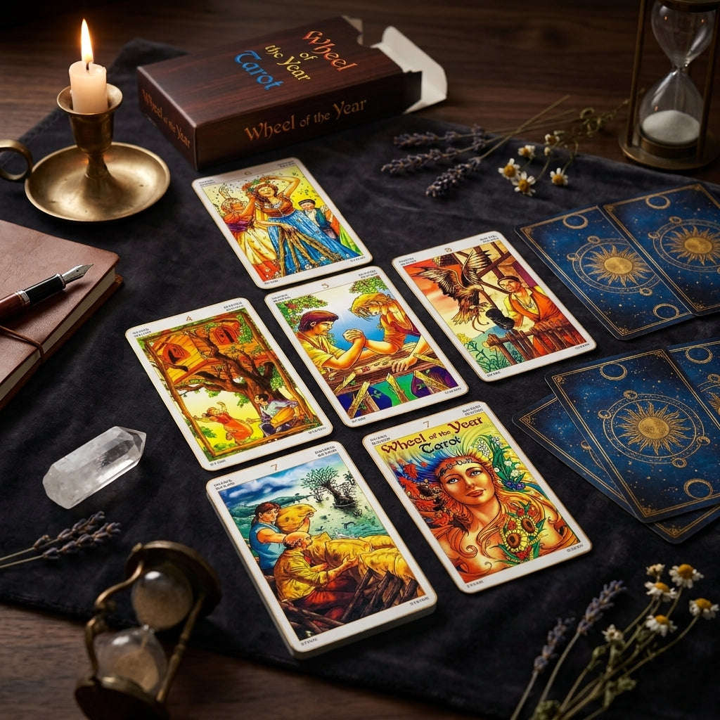 ✨ Wheel Of Year Tarot Deck Family Gathering Cards Game Leisure Party Table Game Fortune-telling Prophecy Divination Tarot Cards Thai Blessing Co By RURUECHA