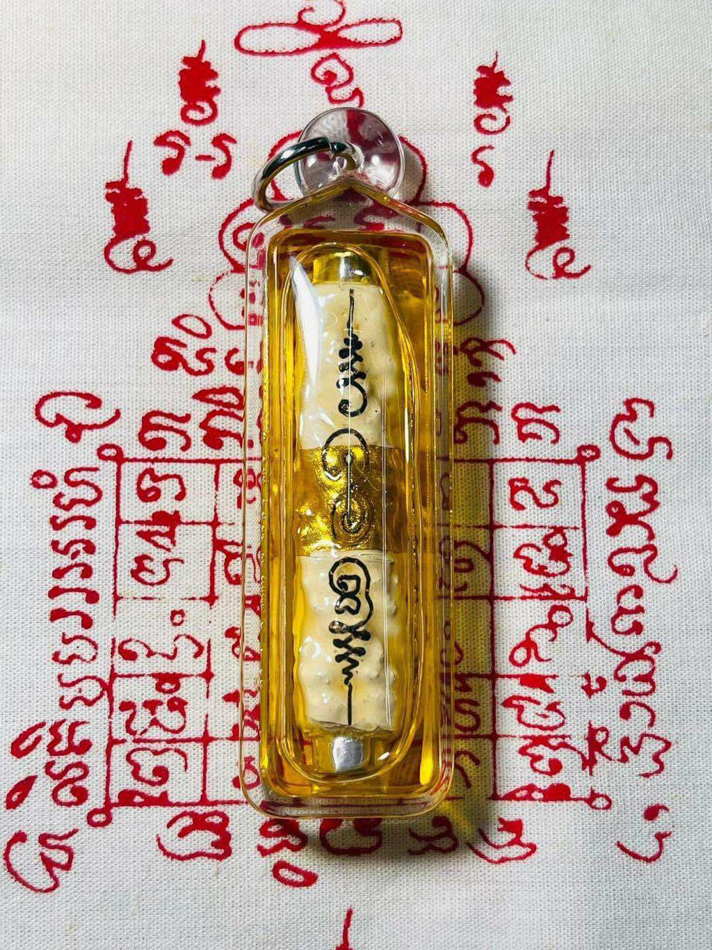 Thai Eel Takrud Charm for Success and Protection - White Eel Blessing