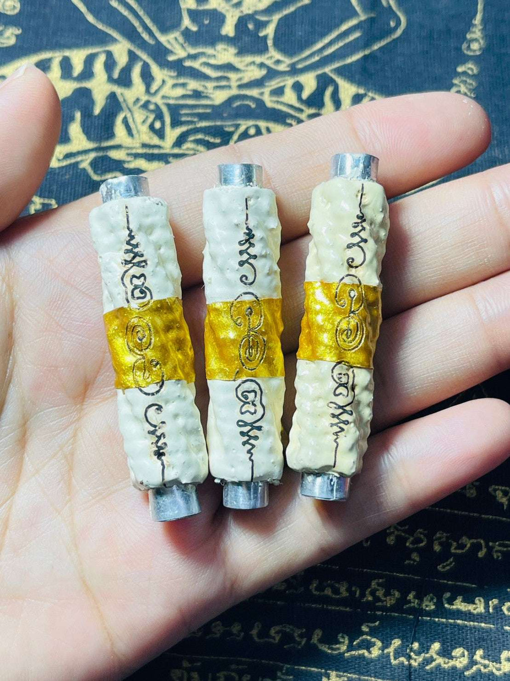 Thai Eel Takrud Charm for Success and Protection - White Eel Blessing