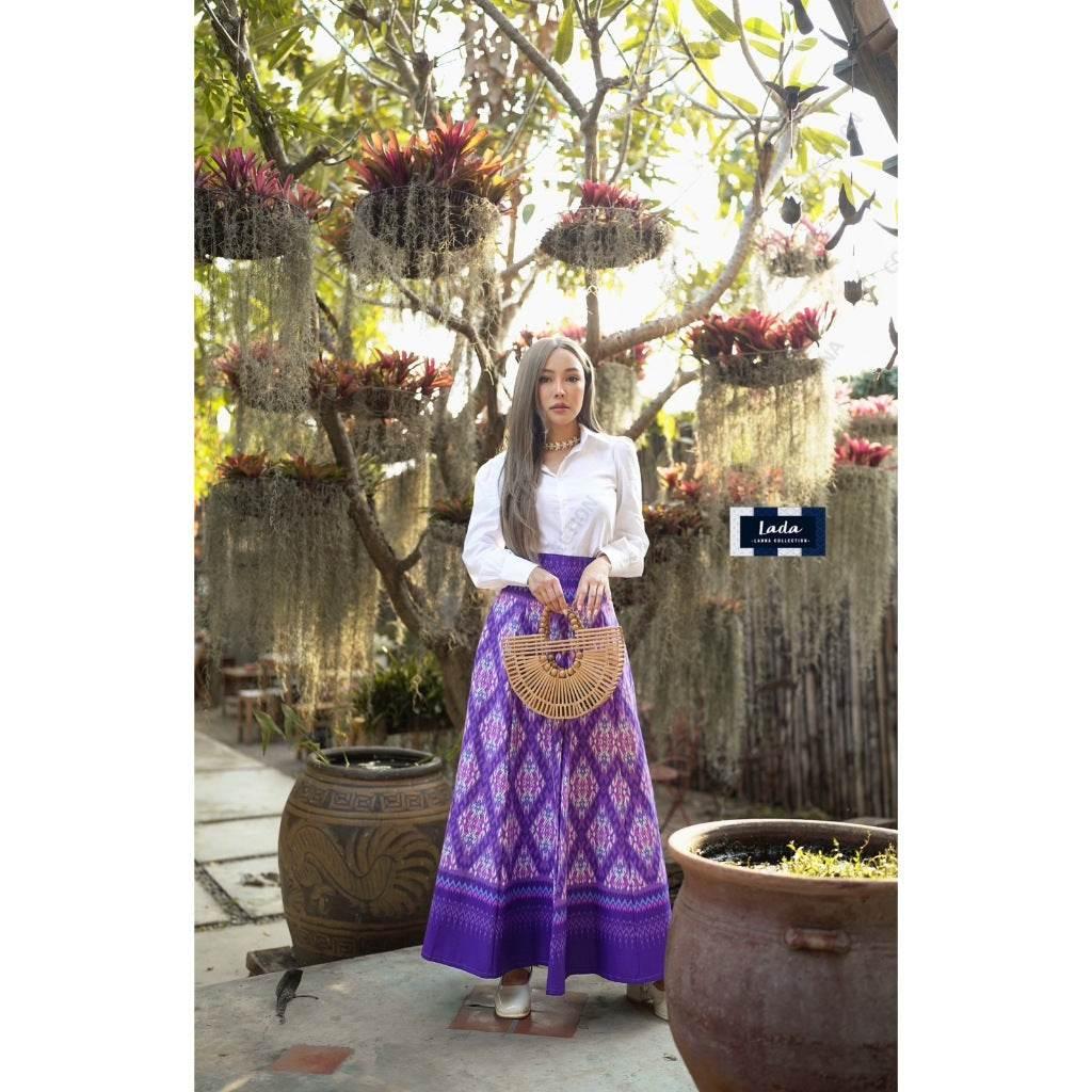 White Shirt Pleated Skirt Set - 8-Piece with Stairway to Heaven Pattern, Cotton Fabric, Available in 3 Colors | Sizes S–XL for Women