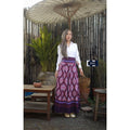 White Shirt Pleated Skirt Set - 8-Piece with Stairway to Heaven Pattern, Cotton Fabric, Available in 3 Colors | Sizes S–XL for Women แดง