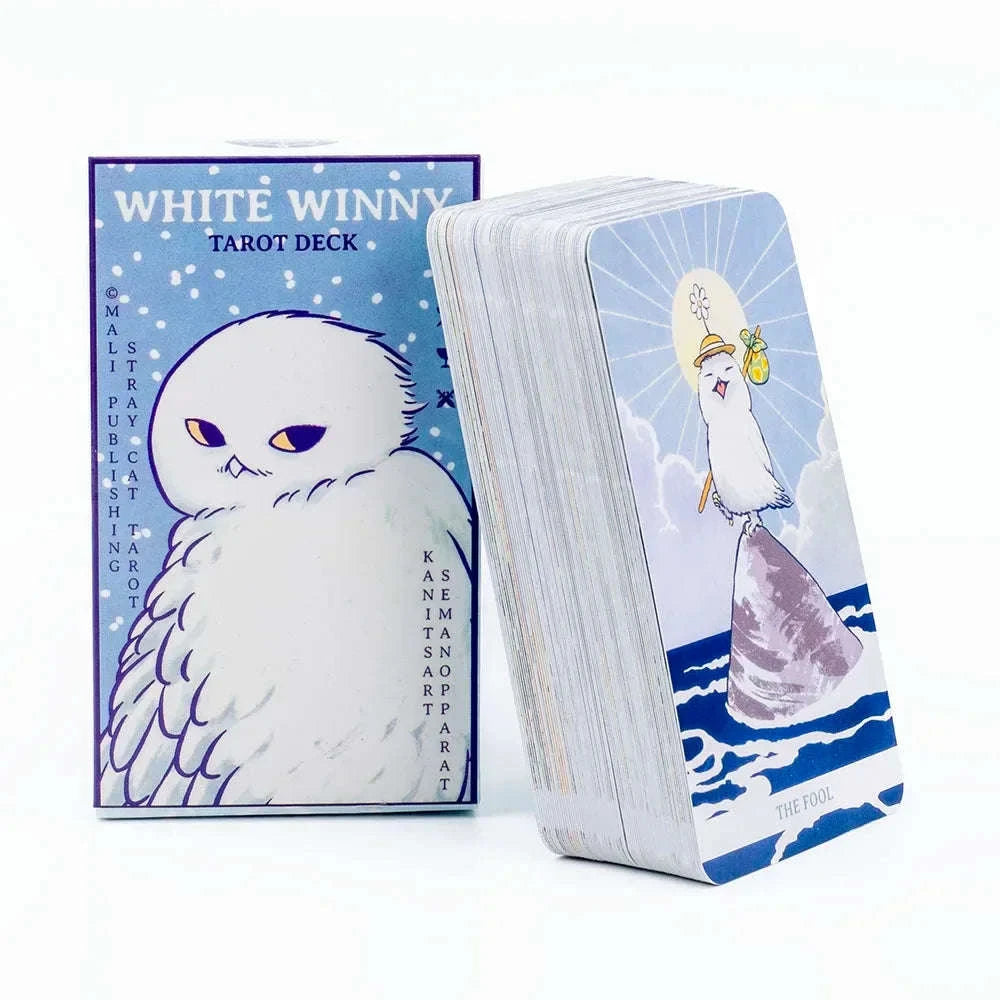 White Winny Tarot Deck - 80-Card Divination Set with PDF Guidebook for Intuitive Readings, Self-Discovery & Fun Parties