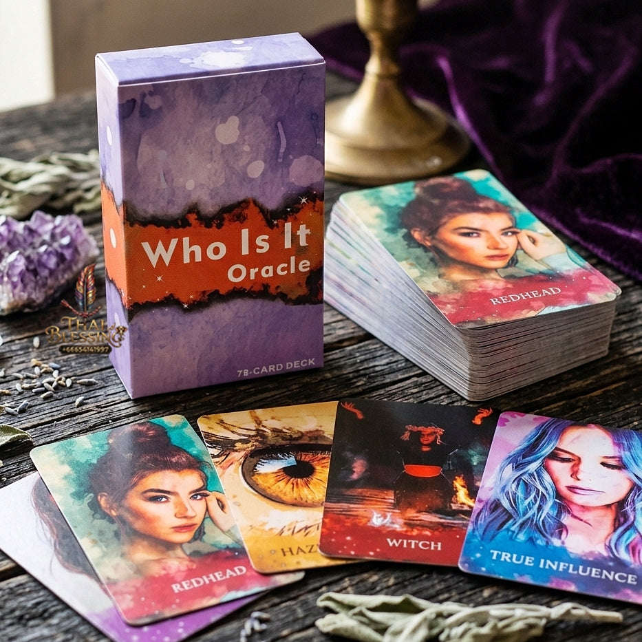 Who Is It Oracle Deck (78 Pcs Characteristics Edition) - 10.3x6cm Portrait Divination Cards for Relationship Readings, Future Partner Insights & Tarot Collectors Thai Blessing Co By RURUECHA