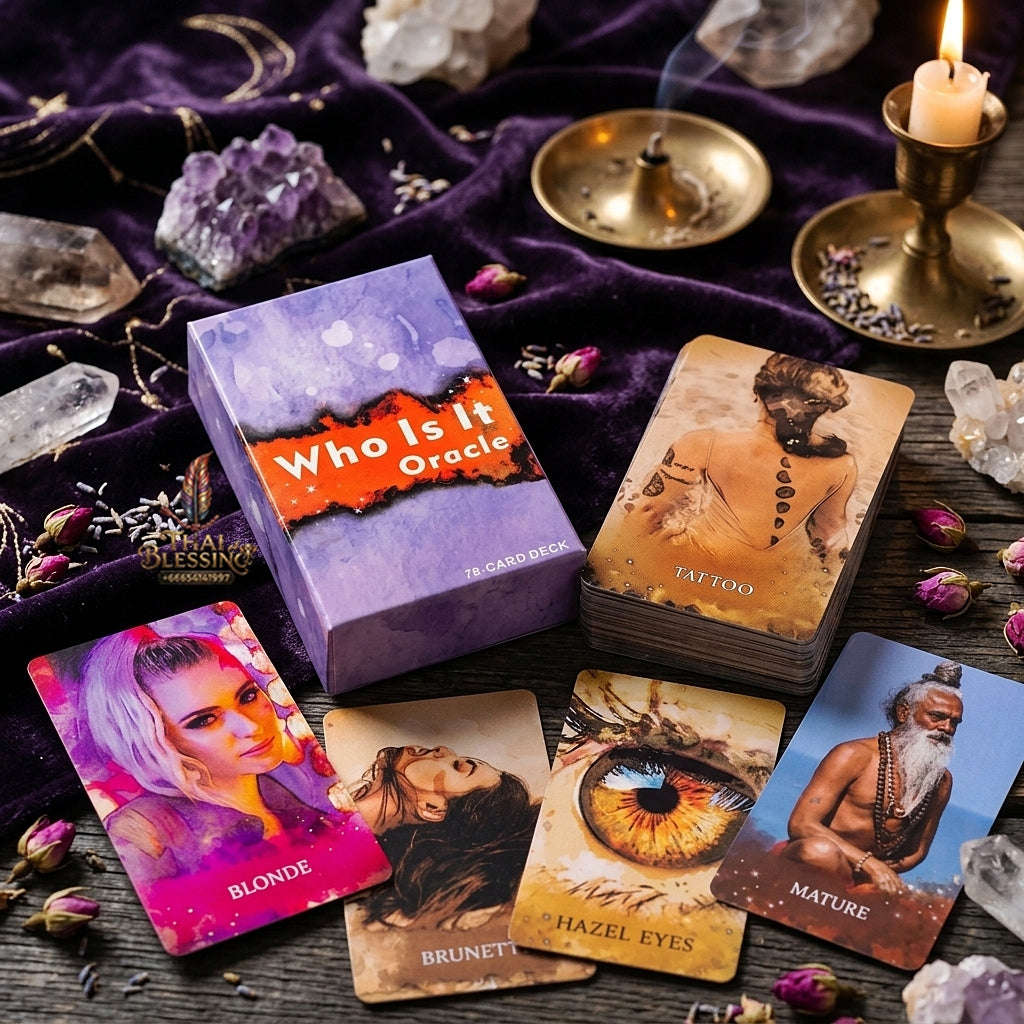 Who Is It Oracle Deck (78 Pcs Characteristics Edition) - 10.3x6cm Portrait Divination Cards for Relationship Readings, Future Partner Insights & Tarot Collectors Thai Blessing Co By RURUECHA