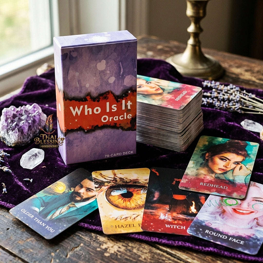 Who Is It Oracle Deck (78 Pcs Characteristics Edition) - 10.3x6cm Portrait Divination Cards for Relationship Readings, Future Partner Insights & Tarot Collectors Thai Blessing Co By RURUECHA