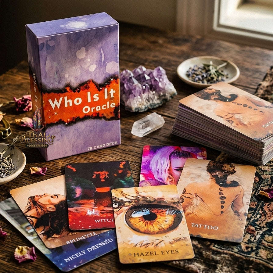 Who Is It Oracle Deck (78 Pcs Characteristics Edition) - 10.3x6cm Portrait Divination Cards for Relationship Readings, Future Partner Insights & Tarot Collectors Thai Blessing Co By RURUECHA