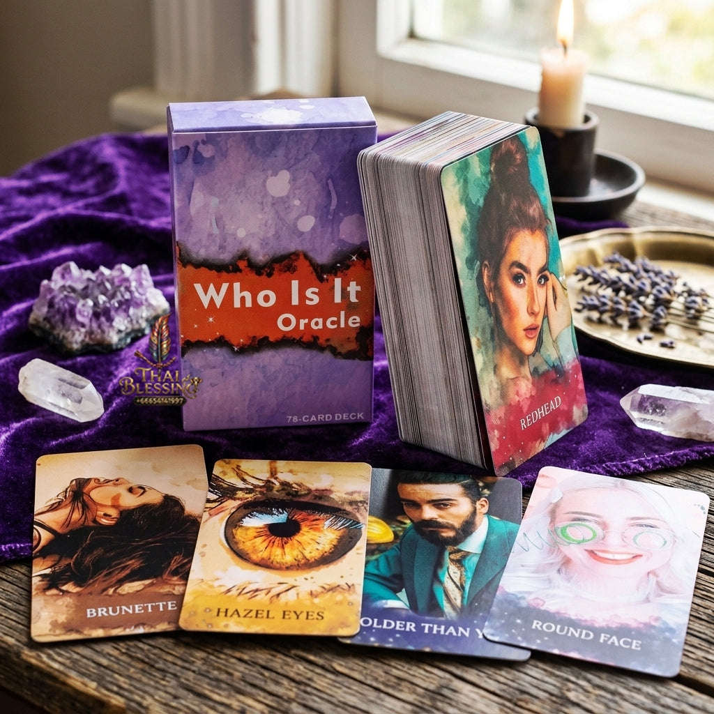 Who Is It Oracle Deck (78 Pcs Characteristics Edition) - 10.3x6cm Portrait Divination Cards for Relationship Readings, Future Partner Insights & Tarot Collectors Thai Blessing Co By RURUECHA