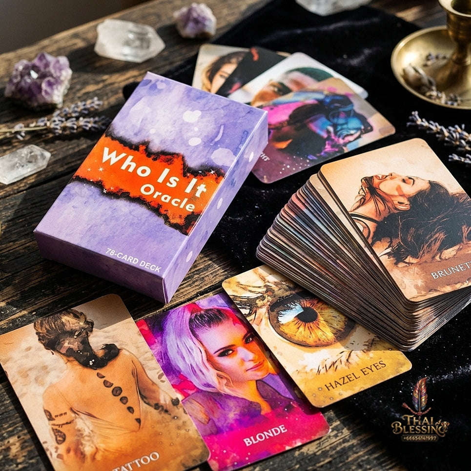 Who Is It Oracle Deck (78 Pcs Characteristics Edition) - 10.3x6cm Portrait Divination Cards for Relationship Readings, Future Partner Insights & Tarot Collectors Thai Blessing Co By RURUECHA