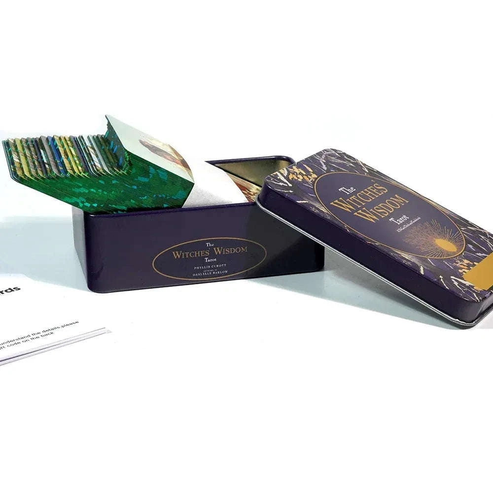Wisdom Tarot Deck - 78 Card Set with Guidebook & Metal Tin Case for Beginners and Advanced Readers