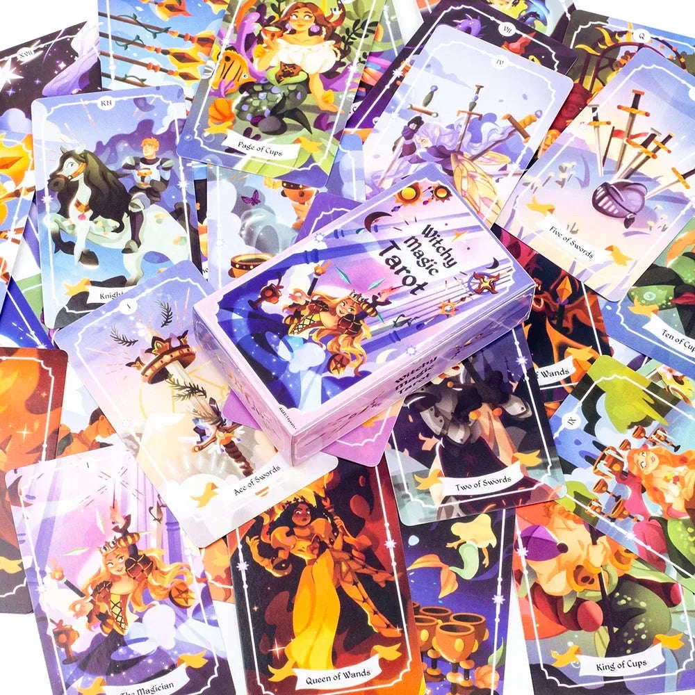 Witchy Magic Tarot Deck – 78 Enchanting Cards for Divination and Board Games