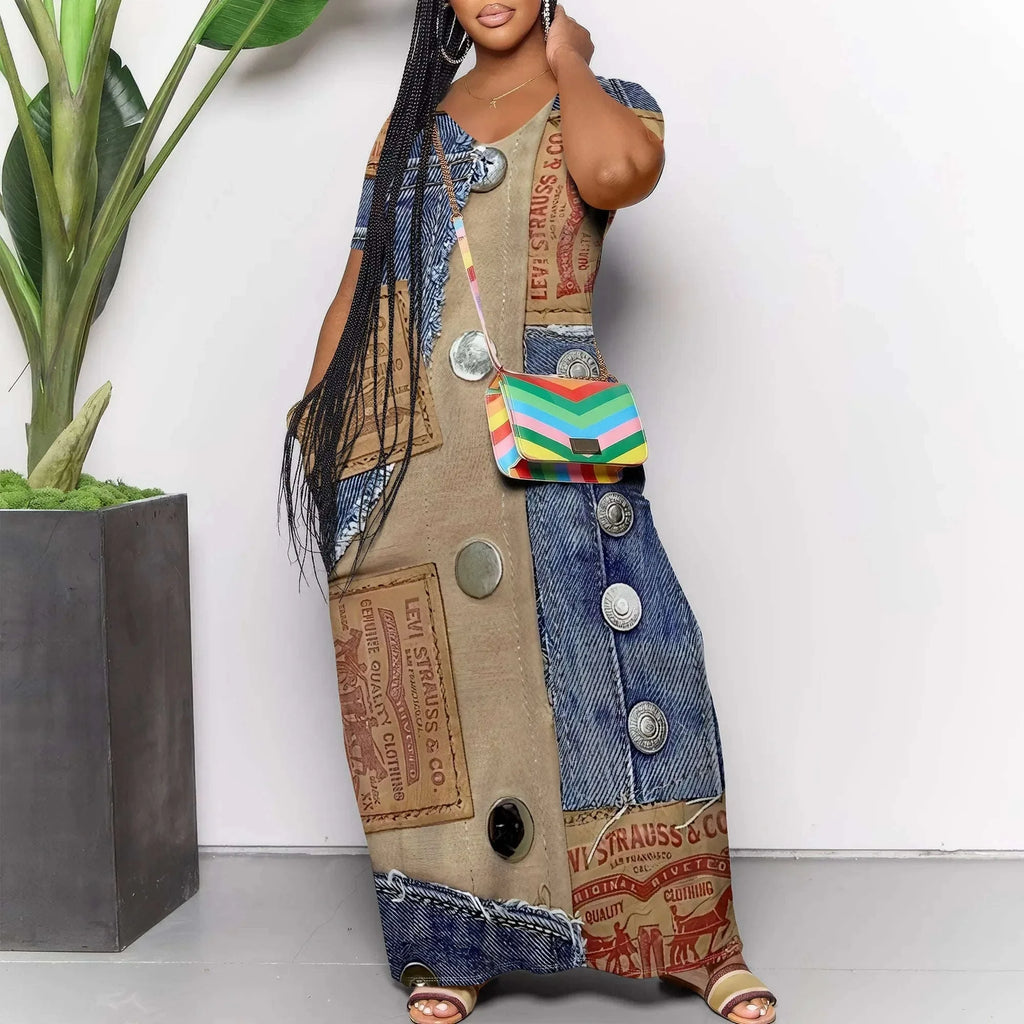 Women's Maxi Beach Dress with Pockets - Casual Summer Sundress