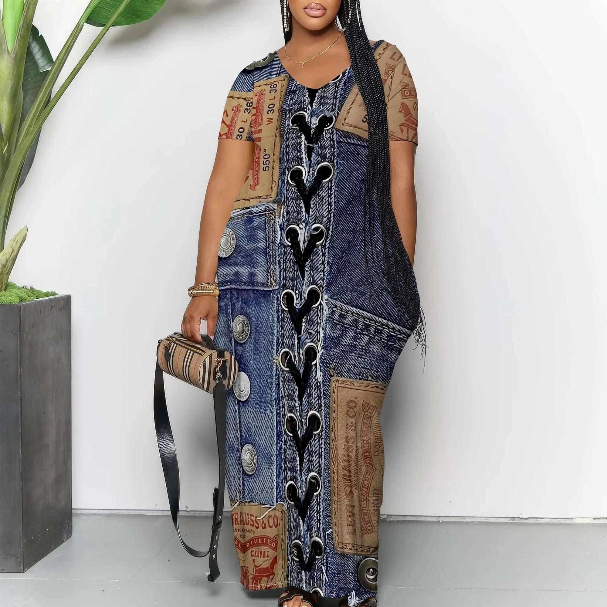 Women's Maxi Beach Dress with Pockets - Casual Summer Sundress