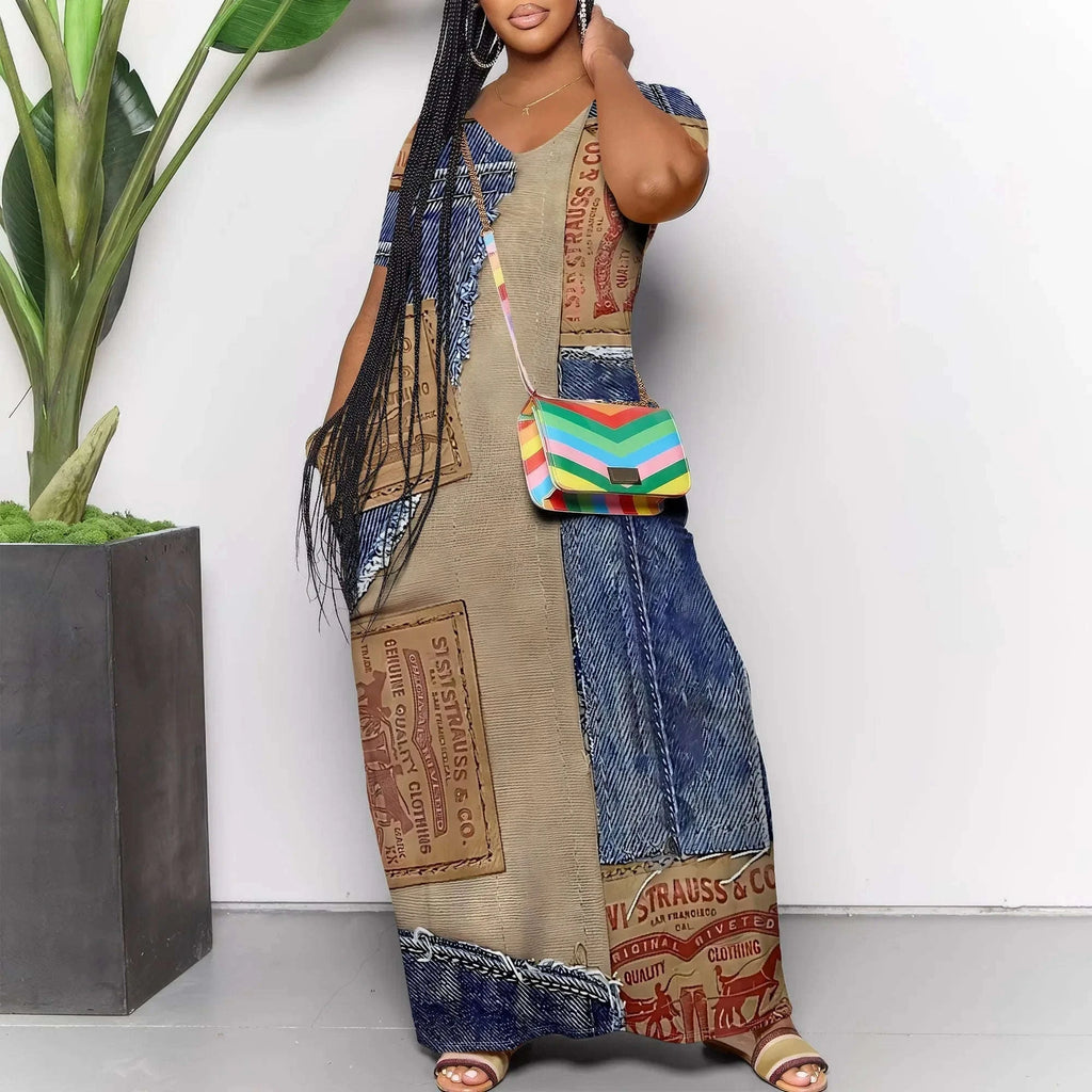 Women's Maxi Beach Dress with Pockets - Casual Summer Sundress