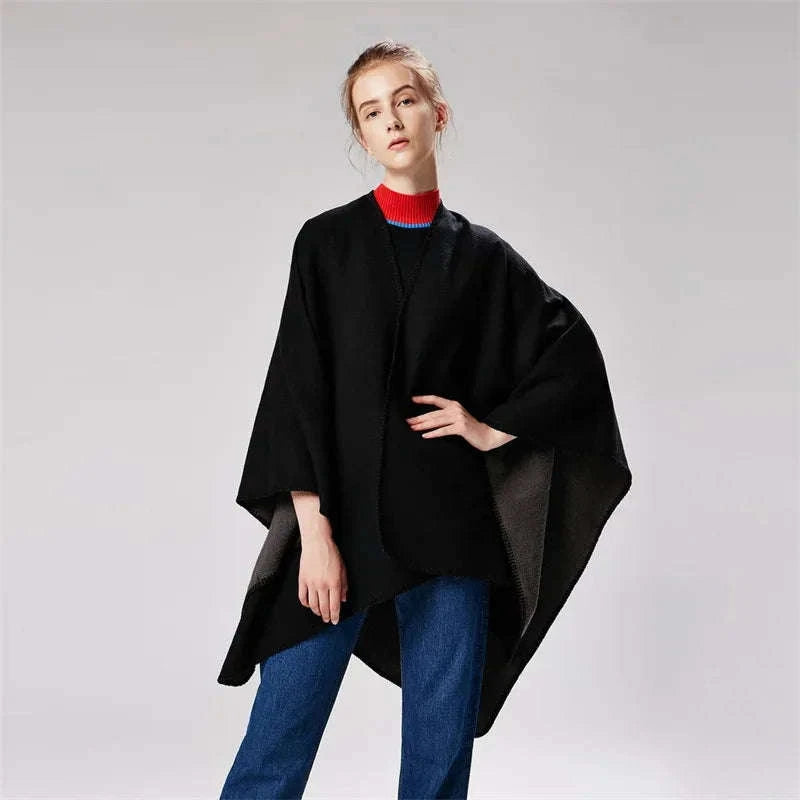 Women's Winter Poncho Wrap - Imitation Cashmere Shawl Cape & Scarf (130 x 150 cm) for Ultimate Warmth and Style