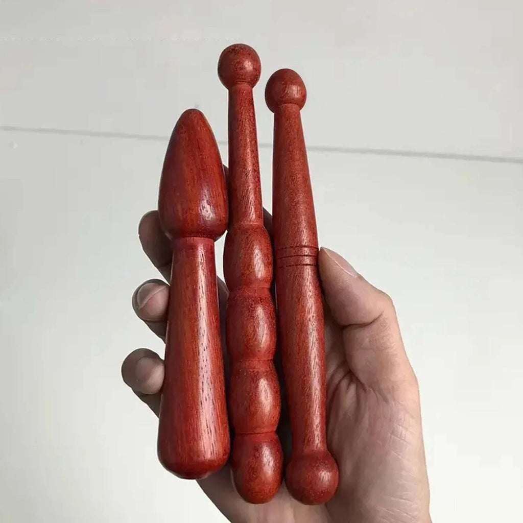 Wood Massage Stick – Natural Rosewood Thai Acupoint Reflexology Tool for Full Body Deep Tissue Relaxation﻿