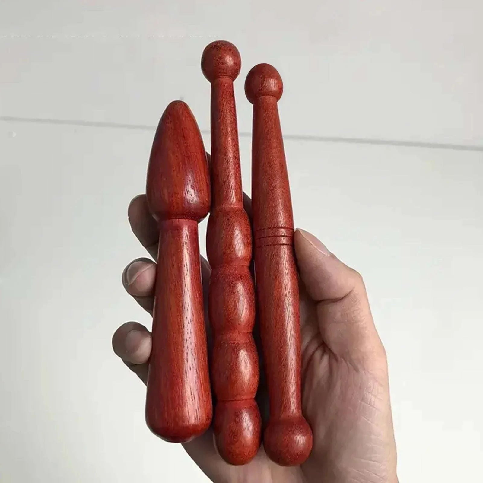 Wood Massage Stick – Natural Rosewood Thai Acupoint Reflexology Tool for Full Body Deep Tissue Relaxation﻿