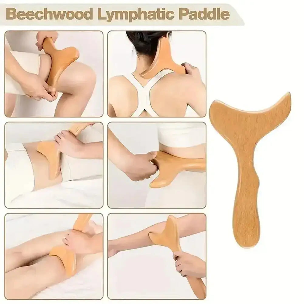 Wood Therapy Fascia Release Massage Tools – Wooden Lymphatic Drainage and Body Sculpting Massage Brush for Muscle Relaxation and Cellulite Reduction﻿