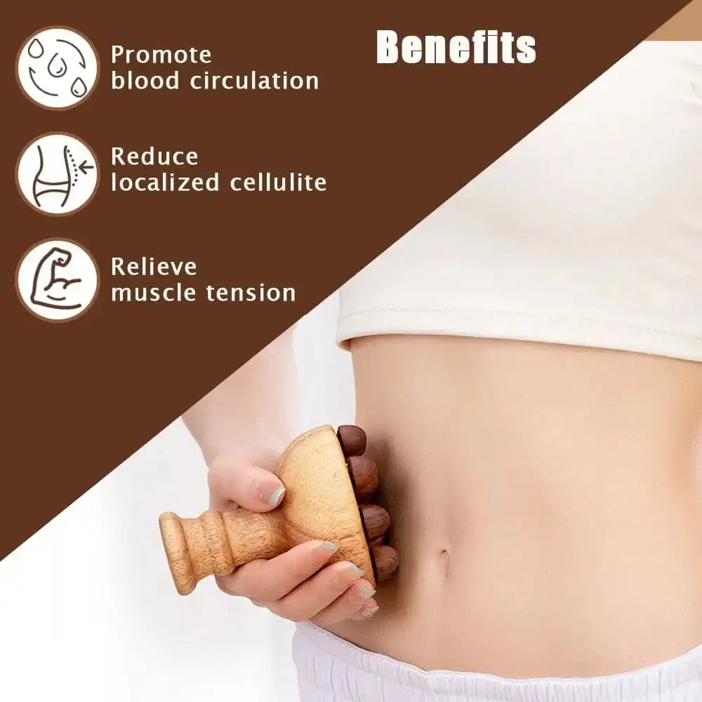 Wood Therapy Gua Sha Body Sculpting &amp; Fascia Release Massage Tool – Trigger Point & Lymphatic Drainage Cellulite Brush