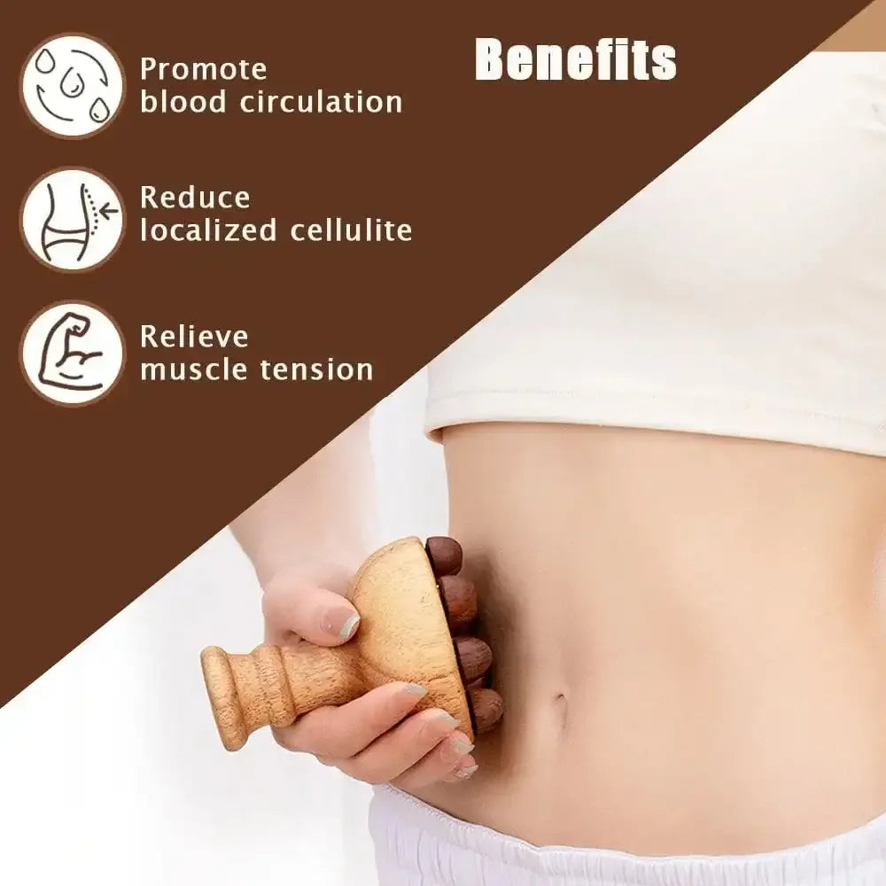 Wood Therapy Gua Sha Body Sculpting &amp; Fascia Release Massage Tool – Trigger Point & Lymphatic Drainage Cellulite Brush
