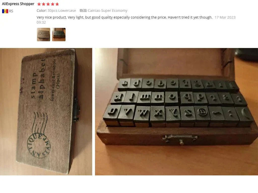 🔤 Wooden Alphabet Letter Stamps Set – Vintage Uppercase & Lowercase Rubber Stamps with DIY Self Ink Pad | Perfect for Diary, Album, Handmade Art & Craft