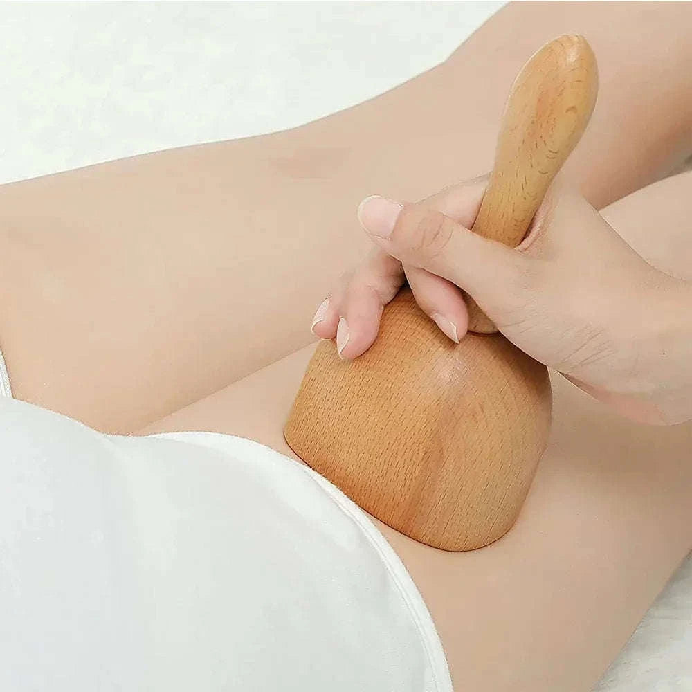 Wooden Handheld Massage Cup – Swedish Wood Therapy Cup for Lymphatic Drainage, Body Sculpting & Anti-Cellulite Gua Sha﻿