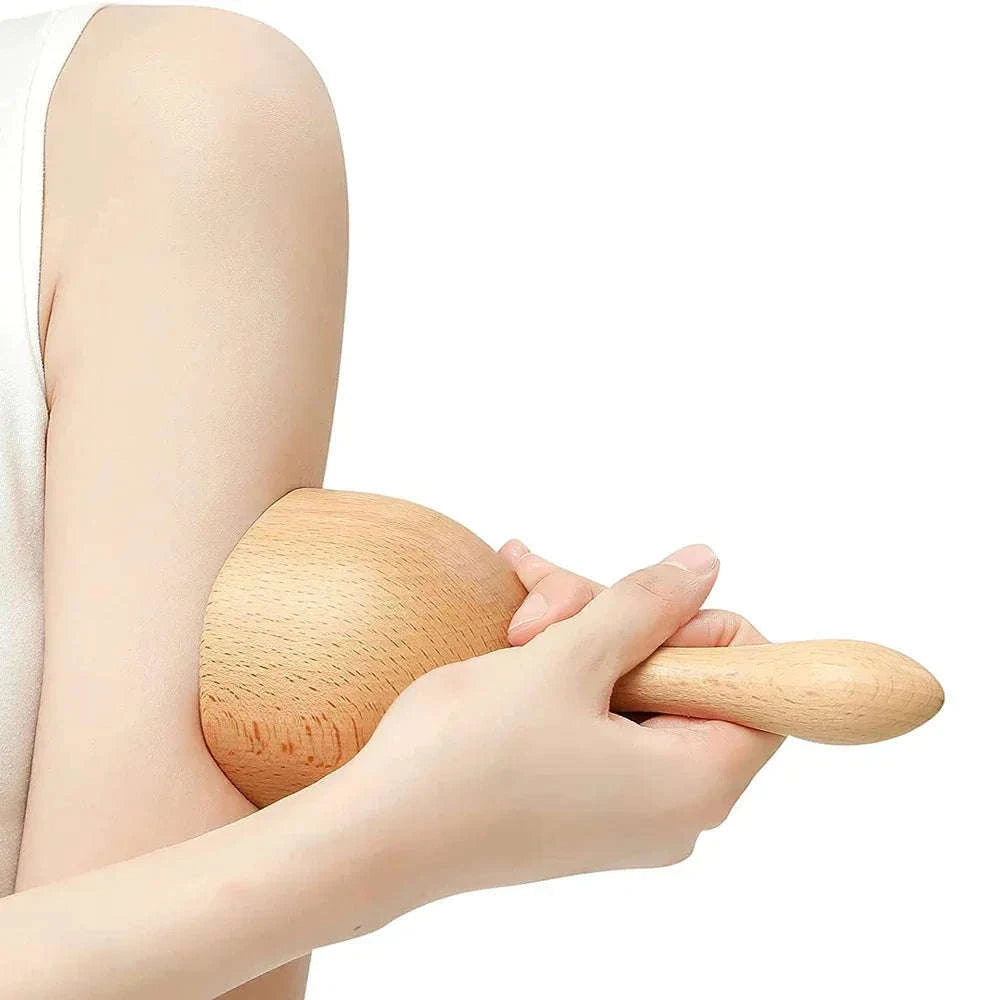 Wooden Handheld Massage Cup – Swedish Wood Therapy Cup for Lymphatic Drainage, Body Sculpting & Anti-Cellulite Gua Sha﻿