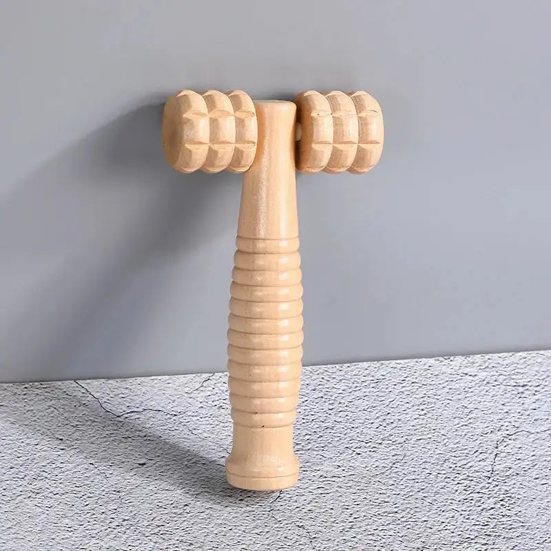 Wooden Manual Massage Roller Tool – Deep Tissue Muscle Massager for Neck, Back, and Legs 2-Square Roller