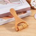 Wooden Manual Massage Roller Tool – Deep Tissue Muscle Massager for Neck, Back, and Legs 2 teeth