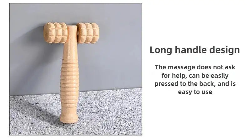 Wooden Manual Massage Roller Tool – Deep Tissue Muscle Massager for Neck, Back, and Legs