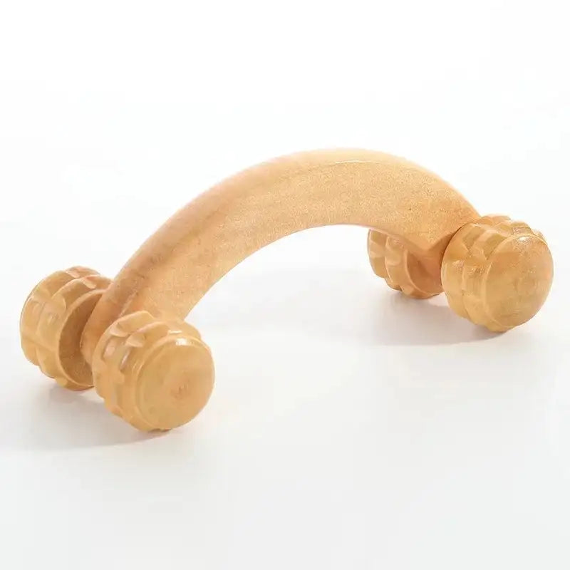 Wooden Manual Massage Roller Tool – Deep Tissue Muscle Massager for Neck, Back, and Legs 4 rounds-B